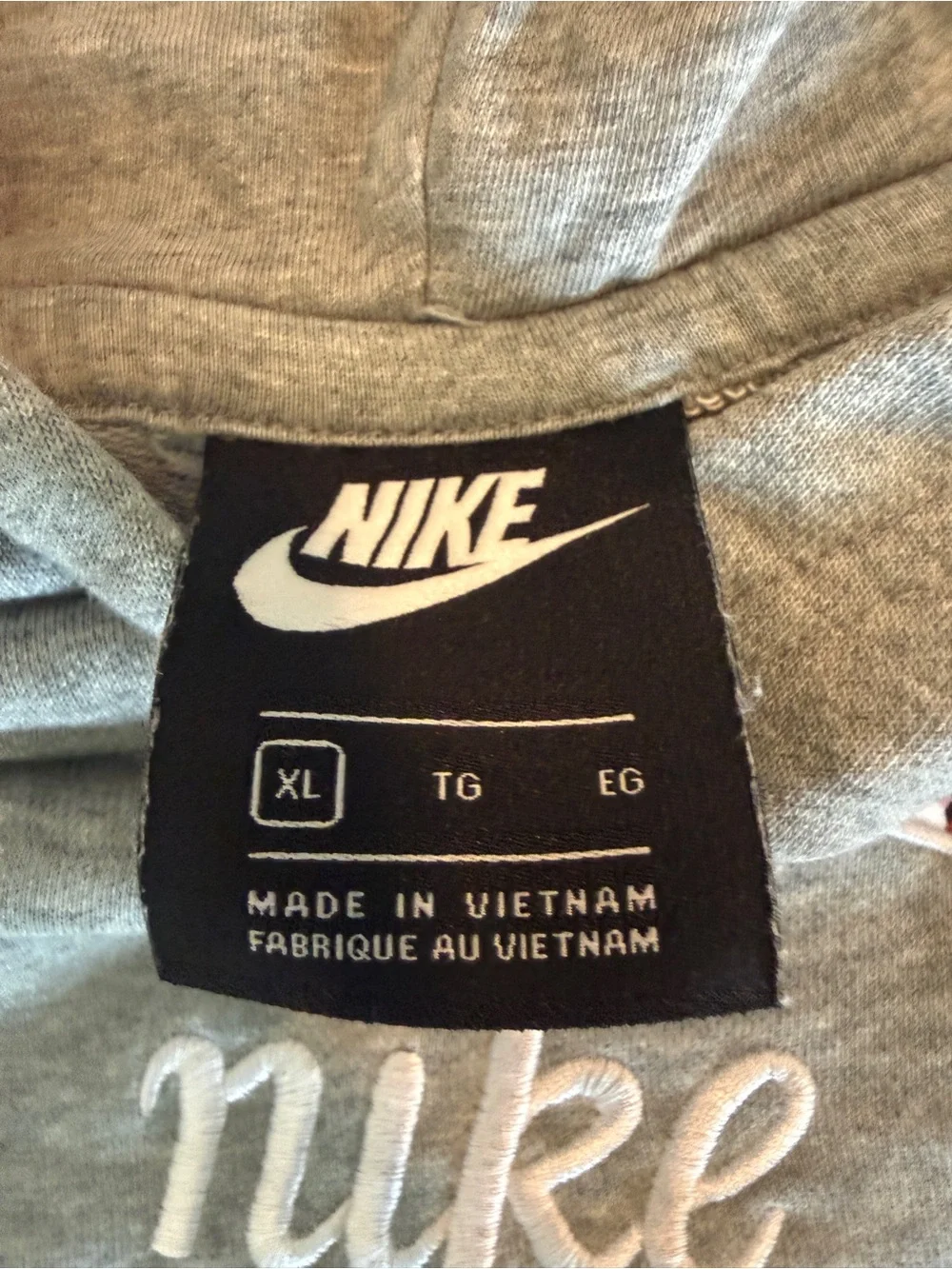 Nike Gray Hoodie with Floral Oval Logo